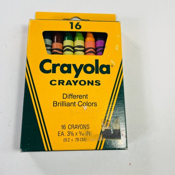 Crayola 16  Count Crayons Vintage 1985 Discontinued Crayola Font - Picture 1 of 12
